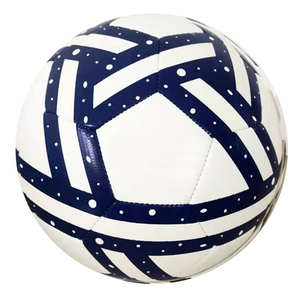 Ballon de football classique blanc et bleu marine avec impression à pois, ballon de sport pour l'entraînement - Product Image 3