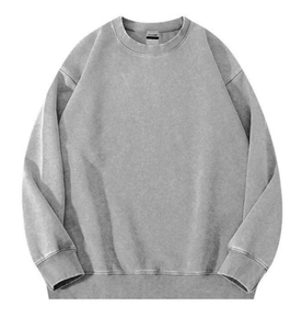 OEM Custom Made Logo Men's Vintage <b>Acid</b> Wash Crewneck Sweatshirt Oversized Boxy Fit <b>Drop</b> Shoulder Unisex Pullover 100% Cotton - Product Image 4