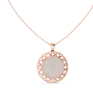 Colgante de Diamante Redondo Cultivado en Laboratorio en Oro Blanco de 14K para Mujer |   Ropa de Boda |   Diamante Cultivado Nuevo - Product Image 2