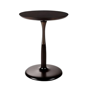Modern <b>Round</b> Pedestal Side <b>Table</b> with Minimalist Black Finish | Contemporary Accent End <b>Table</b> for Living Room, Bedroom, Sofa - Product Image 1