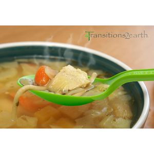 Cucchiai Monouso Grandi e Robusti in Base di Mais, 200 Pezzi, 7,6 Pollici, Non-OGM ed Ecologici, Compostabili, in Confezione, Greenware - Product Image 2