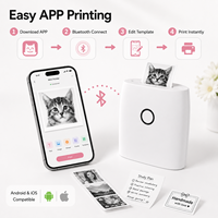 Mini Impresora Térmica OEM de 58 mm, 203 DPI, Bluetooth, Impresora de Bolsillo para Etiquetas y Fotos