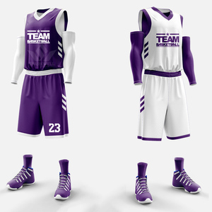 Ensemble d'uniformes de basketball réversibles personnalisés noir et bleu sarcelle, maillot sans manches, short et manchons de compression, tenue d'équipe adulte - Product Image 3