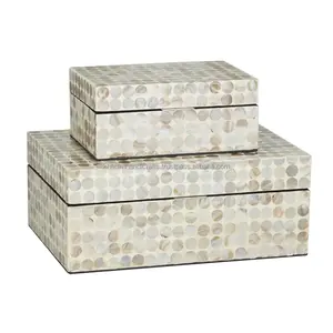 Joyero de la mejor calidad con incrustaciones de fregona, caja de MDF rectangular de color natural para almacenamiento y regalos elegantes - Product Image 5