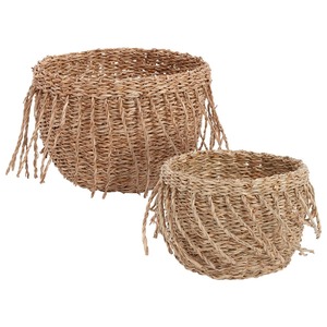 Seagrass <b>basket</b> with tassels Handmade <b>Storage</b> <b>Basket</b> Wholesale eco-friendly Made in Vietnam - Product Image 4