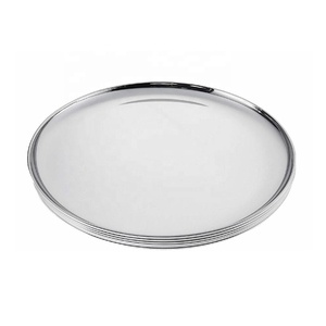 Borde de placa de cargador de acero pulido con espejo moderno con patrones Otros estilos disponibles Mesa de comedor Decoración DE BODA Artesanía de metal - Product Image 3