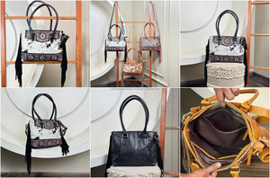 Bolso de Mano de Cuero Genuino para Mujer, Bolso de Mano con Flecos Ocultos, de Gran Capacidad, a la Moda, de Gama Alta, Vintage - Product Image 4