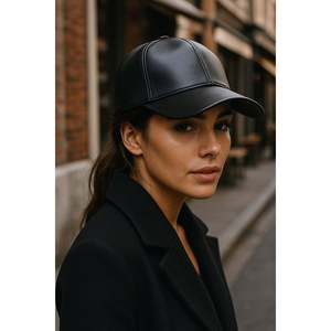 Gorra de Cuero de Moda, Unisex, Ajustable, de Cuero Suave, Ligera, para Deportes al Aire Libre, Duradera, Cómoda, Elegante, Protección Solar - Product Image 5