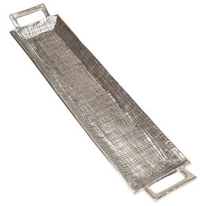 Plateaux décoratifs en aluminium avec poignée, finition argentée, technique de moulage à la main, plateau artisanal pour servir des collations, des biscuits, qualité alimentaire - Product Image 6