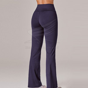 Women <b>Flare</b> <b>Legging</b> Spandex Polyester Elastic Waist Solid Eco-Friendly Breathable New Design - Product Image 4