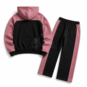 Conjunto Deportivo Unisex con Capucha y Bloques de Color, 100% Algodón, 450 g/m², Sudadera Casual con Bolsillos y Cordón Ajustable - Product Image 2