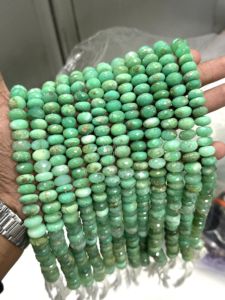 Perles facettées rondes en chrysoprase verte naturelle de 10-14 mm, grandes perles de pierres précieuses, brins de 14 pouces pour la fabrication de bijoux, prix de gros - Product Image 3