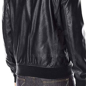 New Design Leather <b>Jacket</b> <b>For</b> <b>Men</b> With Front Zip And Adjustable Cuffs Ideal Leather <b>Jacket</b> <b>For</b> Outdoor Activities - Product Image 4