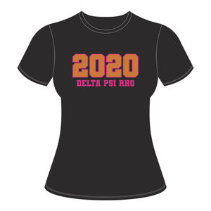 เสื้อยืดผ้าฝ้าย 100% สีดำ Delta Psi Rho Sorority รุ่นฤดูหนาว ปีก่อตั้ง 2020 เสื้อผ้าสไตล์กรีก เนื้อผ้านุ่ม สวมใส่สบาย - Product Image 2