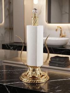 Porte-serviettes en métal de luxe pour table, cuisine, salle de bain, comptoir, support durable pour rouleau de papier, finition élégante et haut de gamme - Product Image 1