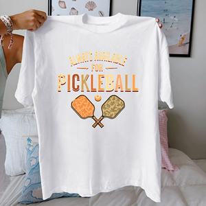 SIEMPRE DISPONIBLE para PICKLEBALL, Camiseta Informal de Punto con Estampado para Mujer, 100% Algodón, Ajuste Cómodo - Product Image 3