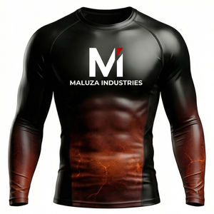 T-shirt de compression à manches longues Titan Shield pour homme, entraînement en salle de sport, performance tactique, respirant, séchage rapide, écologique MALUZA - Product Image 1