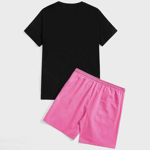 New Summer Short <b>Sets</b> High Quality French Terry 100% Cotton Breathable Short Sleeves 2 Piece T-shirt Shorts <b>Sets</b> - Product Image 5