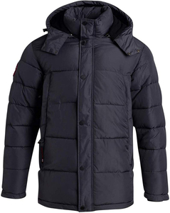 Veste d'hiver pour homme, 100% nylon, col montant, fermeture éclair sur le devant, imperméable, respirante, séchage rapide, décontractée pour l'extérieur - Product Image 2