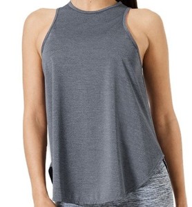Débardeur gris sans manches pour femme, col rond, tricoté, couleur unie, style décontracté, respirant, 100% coton, Worjout - Product Image 5