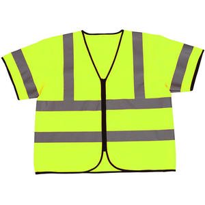 Gilet de sécurité en polyester haute visibilité personnalisé en gros, vêtements de travail réfléchissants unisexes pour les travailleurs de la construction et du trafic - Product Image 1