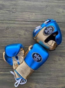 No Boxing No Life Mexican Style Breathable Lace-Up Real Leather Adult MMA Gloves & Cheek Bar Head Guard-<b>Pink</b> - Product Image 5
