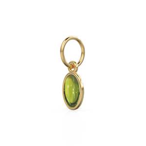 Colgante de Oro Sólido con Cabujón Ovalado de Peridoto Verde / Colgante de Oro Hecho a Mano con Gema de Olivino Verde / 1 Pieza de Joyería de Oro Amarillo de 14k - Product Image 5
