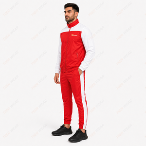 Ensemble de survêtement de course pour homme, coupe-vent, léger, respirant, tissu résistant au vent, veste zippée intégrale et pantalon assorti, deux pièces - Product Image 2