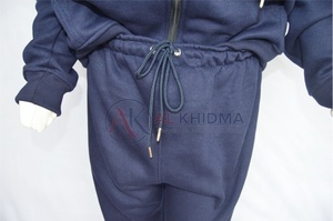 Ensemble de survêtement personnalisé bleu marine 100 % coton biologique à séchage rapide, vêtements de sport athlétiques, fabricant de survêtements de jogging, vente en gros, marque privée - Product Image 5