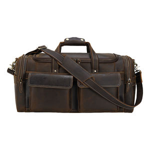 Unisex PU Leather Duffle <b>Bag</b> with Double Handle Zipper Closure Premium Quality Large Capacity for Travel - Product Image 6