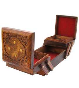 Caja de Joyería de Madera Hecha a Mano, Económica, para Anillos, Aretes, Collares y Pulseras, con un Elegante Diseño Rústico - Product Image 5