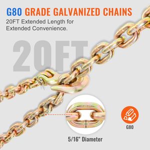 5/16สำหรับงานหนัก "-3/8" ตัวยึดโซ่ G80ด้ามจับกันลื่นขนาด7100ปอนด์ปลอดภัยสำหรับรถบรรทุกพื้นเรียบประหยัดแรง - Product Image 3