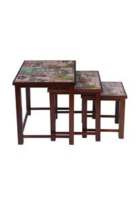 Handmade Black Mango Wood Coffee <b>Tables</b> Solid Industrial Design <b>Matte</b> Finish Foldable Nest Style for Home Living Room - Product Image 4