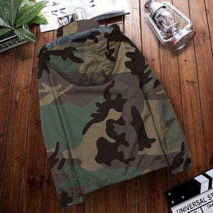 <b>Men's</b> Waterproof <b>Cycling</b> Rain <b>Jacket</b> Pullover Windbreaker Raincoat Full Zip up Hooded Camo Rain <b>Jacket</b> - Product Image 5