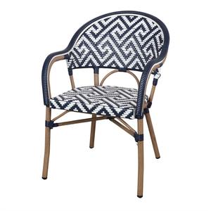 Chaise de bistrot moderne en rotin avec assise tressée et dossier incurvé, mobilier d'extérieur pour café, restaurant, hôtel et terrasse - Product Image 2