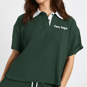 Camiseta Polo Oxford de Algodón Verde para Mujer, Tendencia 2026, Manga Corta, Casual, Transpirable, con Logotipo Estampado en la Parte Delantera, en Venta en Línea - Product Image 1