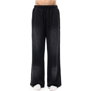 Men Women Jogger Pants <b>Elastic</b> Waist Drawstring Loose Straight Leg Casual OEM ODM Wholesale - Product Image 1