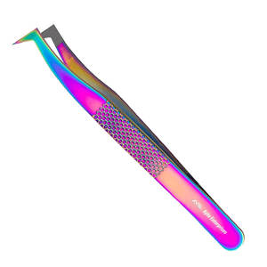 Pinzas de extensión de pestañas para mujeres y hombres, paquete de 4 pinzas profesionales de fibra de acero inoxidable, juego de pinzas para pestañas - Product Image 2