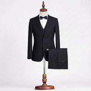 Uniforme de Oficina Corporativo Negro para Hombre, Adulto, de Terciopelo Transpirable con Solapa de Satén, 100% Poliéster, para Vestimenta Formal, Elite Vanguard - Product Image 2