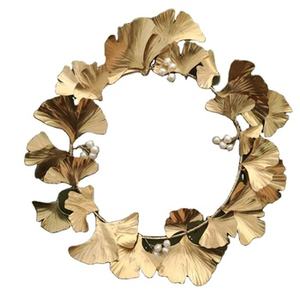 Elegant Iron Christmas <b>Wreath</b> in Golden Finished High Quality Flower <b>Wreath</b> Christmas Stocking - Product Image 6