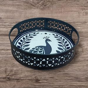 Bandeja Rectangular Decorativa Pichwai con Asa de Flores, Diseño Personalizado, Venta al por Mayor, Precio Bajo, Alta Calidad, Bandeja de Servicio de Hierro Esmaltado - Product Image 4