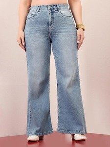 Women's <b>Boot</b> Cut Jeans Charcoal Graphite Slate Denim Eco-Friendly Washable Knee-Length Vintage Style - Product Image 3