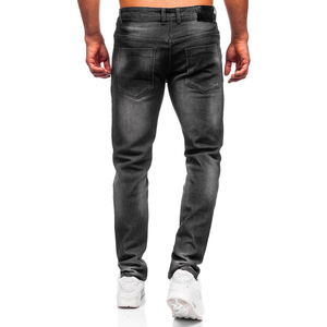 Jeans en denim stretch slim de haute qualité pour hommes, tissu confortable, broderie, design délavé pour un usage quotidien décontracté, vente en gros - Product Image 4