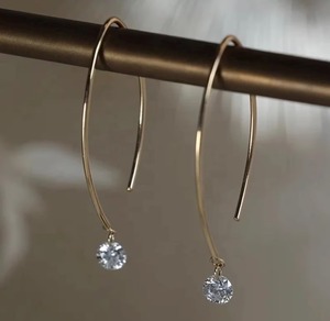 Pendientes Minimalistas de Oro Sólido de 14K con Diamantes Cultivados en Laboratorio, 2 Piedras Flotantes de 0.40ct con Engaste de Puntas, Certificados por IGI, Joyería con Dijes de Diamantes - Product Image 3
