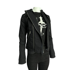 Women Top Selling Black Punk Metal <b>Gothic</b> Stage Band Rock Biker Jean <b>Jacket</b> for Girls Ladies - Product Image 2