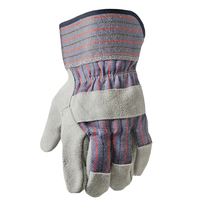 Service OEM, gants de travail de sécurité à doigts entiers en cuir de vachette respirant et écologique pour adultes