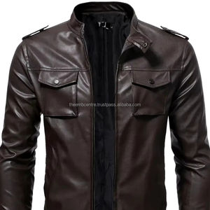 Chaqueta de cuero de moda personalizada para hombre recién llegada ropa de moda nuevo estilo 2024 venta directa de fábrica chaqueta de cuero para hombre - Product Image 1