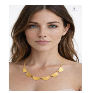 Trendsetting Gold Plated <b>Statement</b> <b>Necklace</b> Women's Minimalist Brass Pendant Chain Jewelry Everyday Party Wear - Product Image 3