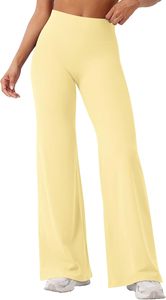 Wholesale OEM Women High Waist Athletic <b>Flare</b> Pants Soft Comfortable Yoga <b>Leggings</b> Private Label Fitness Apparel - Product Image 2