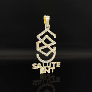 Collier pendentif personnalisé en alliage plaqué or avec diamants glacés, style hip-hop - Product Image 1
